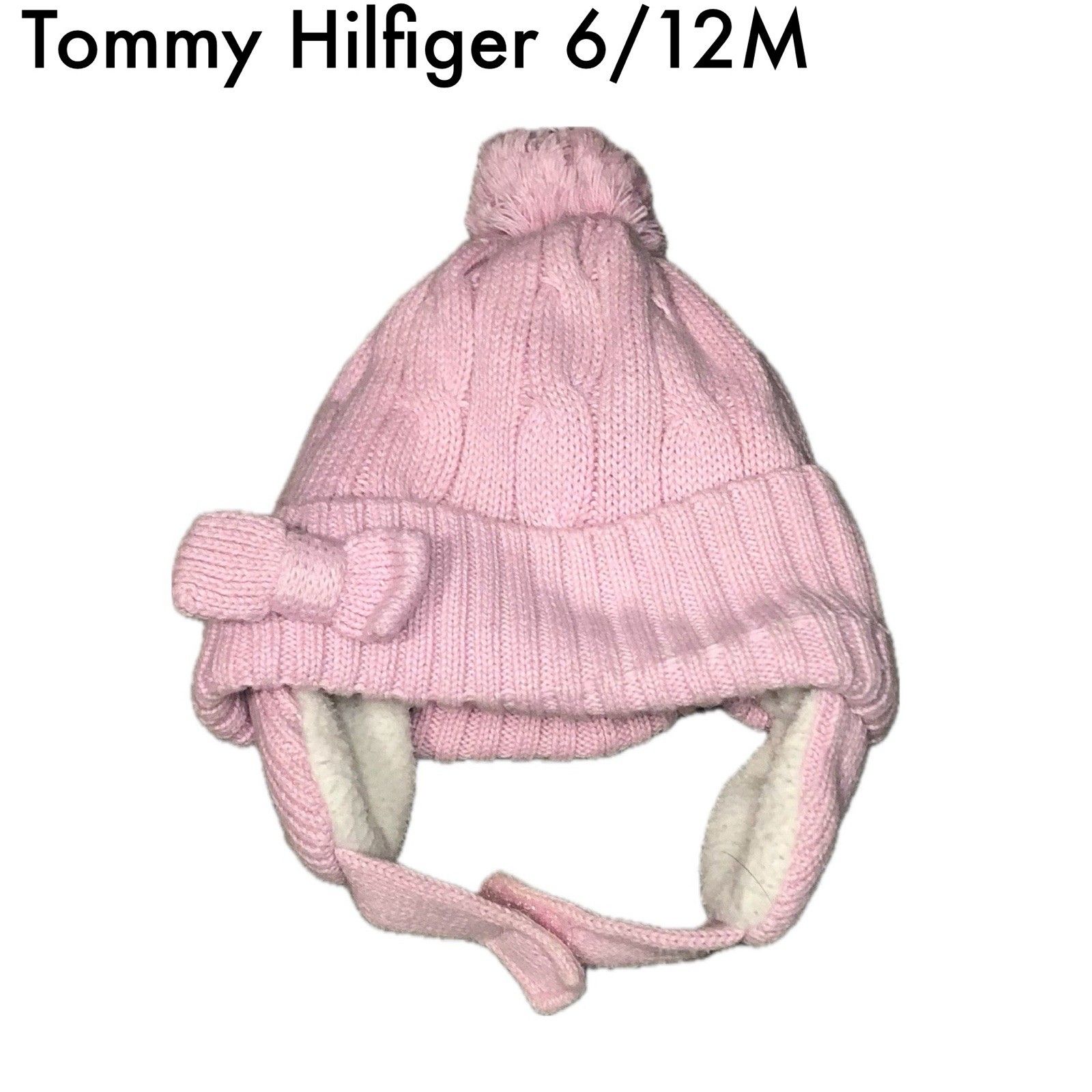 Tommy Hilfiger Baby Pink Knit Winter Hat 6-12m